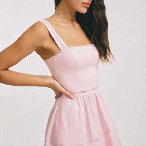 Reformation Everett Linen Dress Cherry Blossom